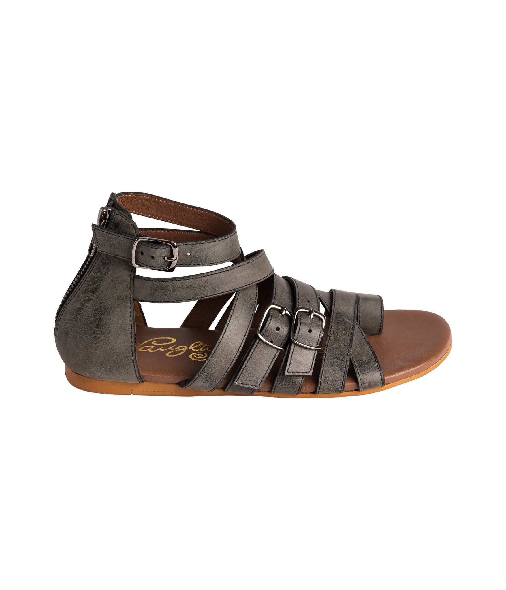Blair Black Leather Sandals With Adjustable Straps All Day Naughty Monkey